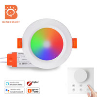 Benexmart Zigbee Smart Led Downlight Wireless Knob Switch RGBCW Dimmable Ceiling Lamp 9W 12W 15W Workwith Tuya Alexa Google Home