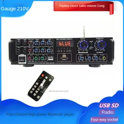 6060BT American Standard 110v5 Channel High-power Home Amplifier Stage Audio Radio Plug-in Card Amplifier