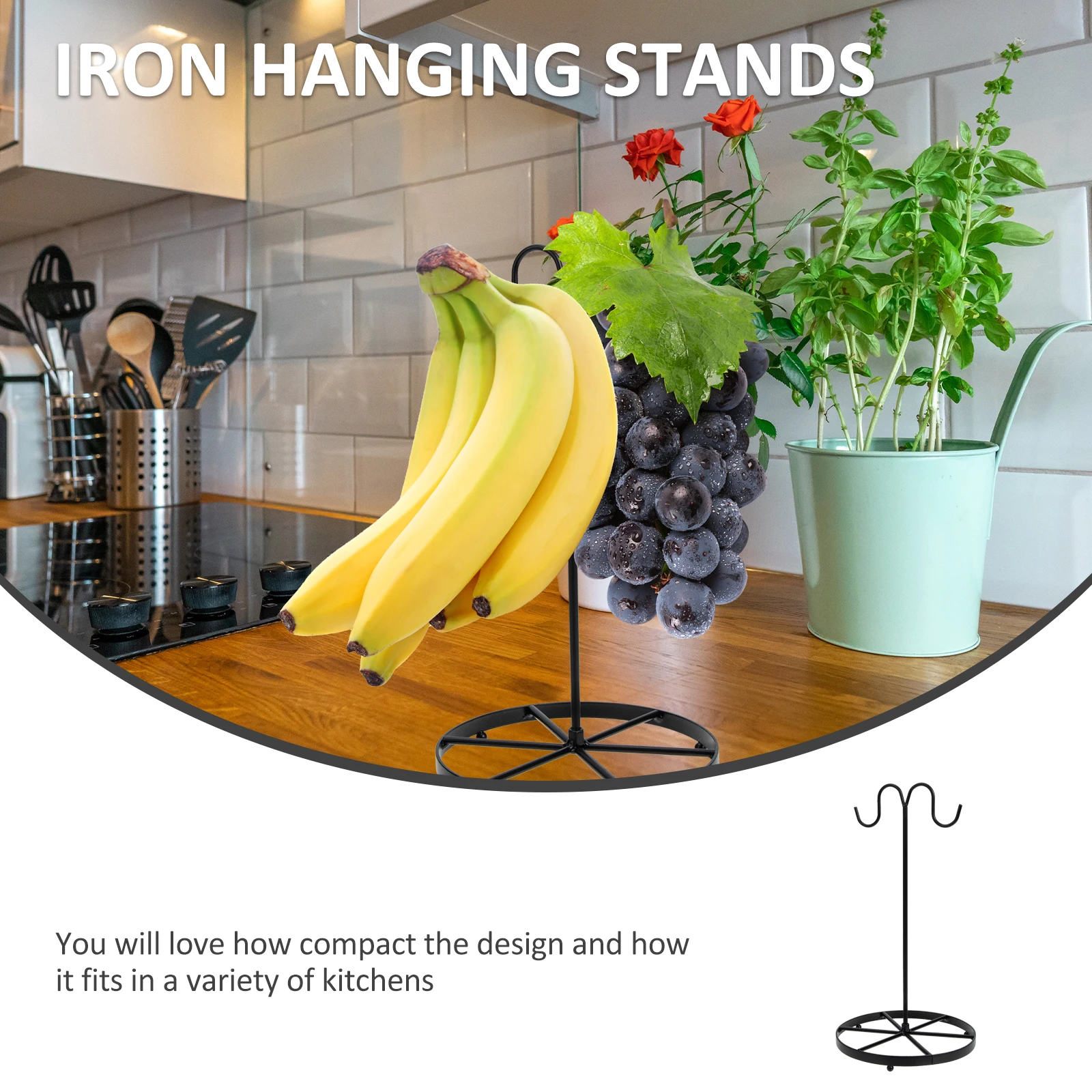 

Fruit Plate Hook Iron Storage Container Kitchen Banana Hanger Grape Trellis Rack Organizer Easy Clean Home Decor Gifts