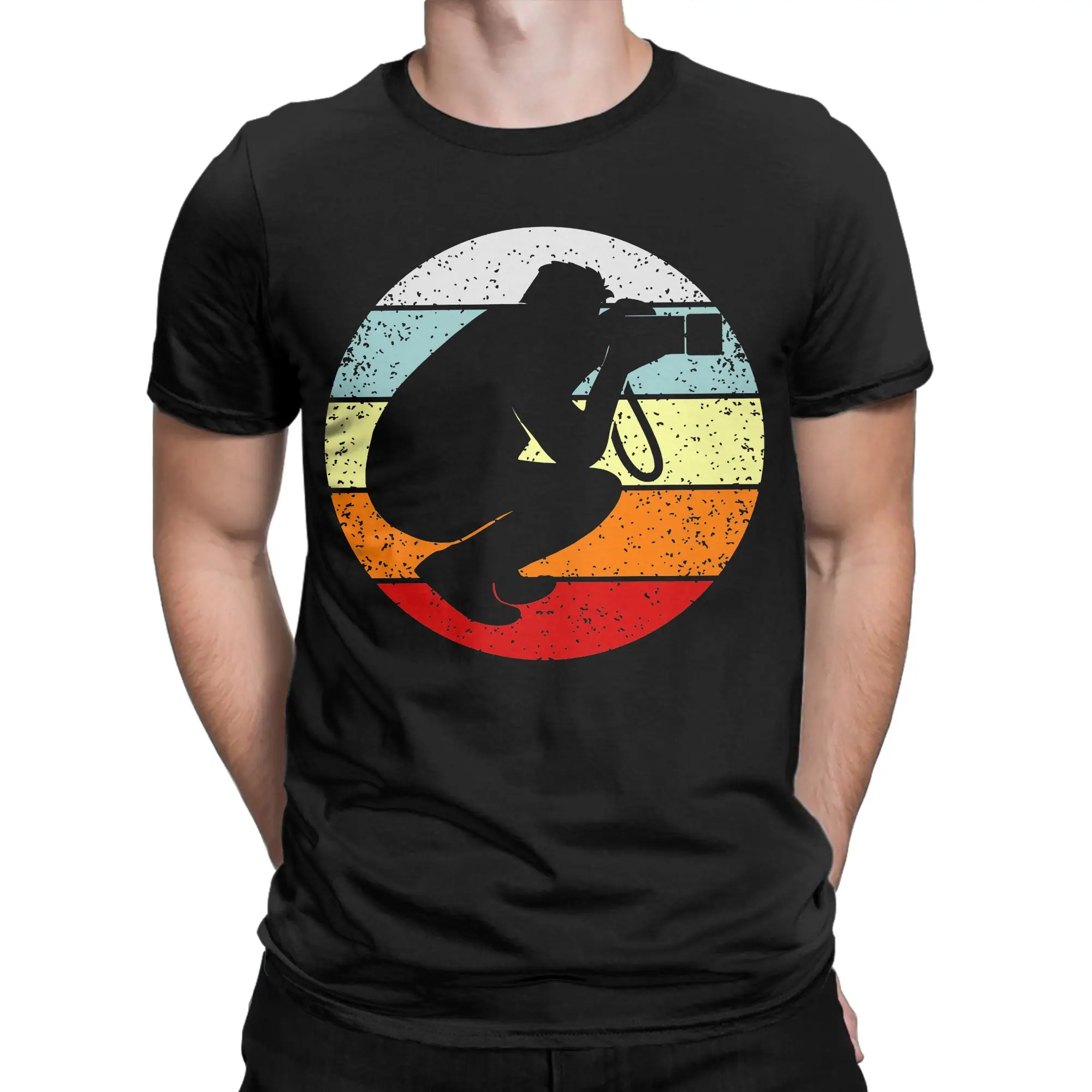 Casual Retro Photographer T-Shirt Men 100%Cotton Short Sleeve Funny Gift Ideas / Camera Round Neck Summer Tops Shirts