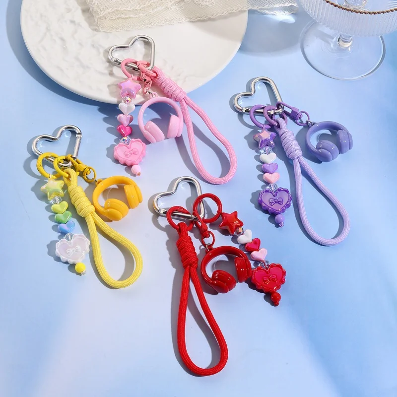 

Colored Bead Star Keychain Cute Y2k Key Chain Kawaii Accessories Decor for Car Key Purse Handbag Backpack Gift for Women