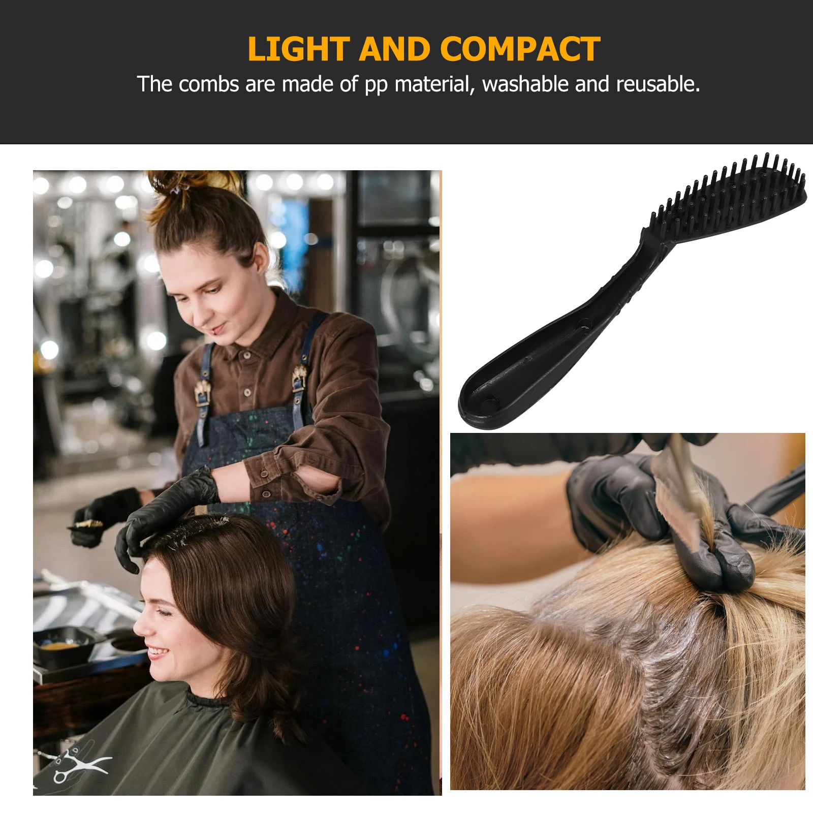 

6pcs Dye Brush Comb: Reusable Hair Coloring Brush For Salon Home Use Professional Dye Applicator With Non-Slip Handle, Easy