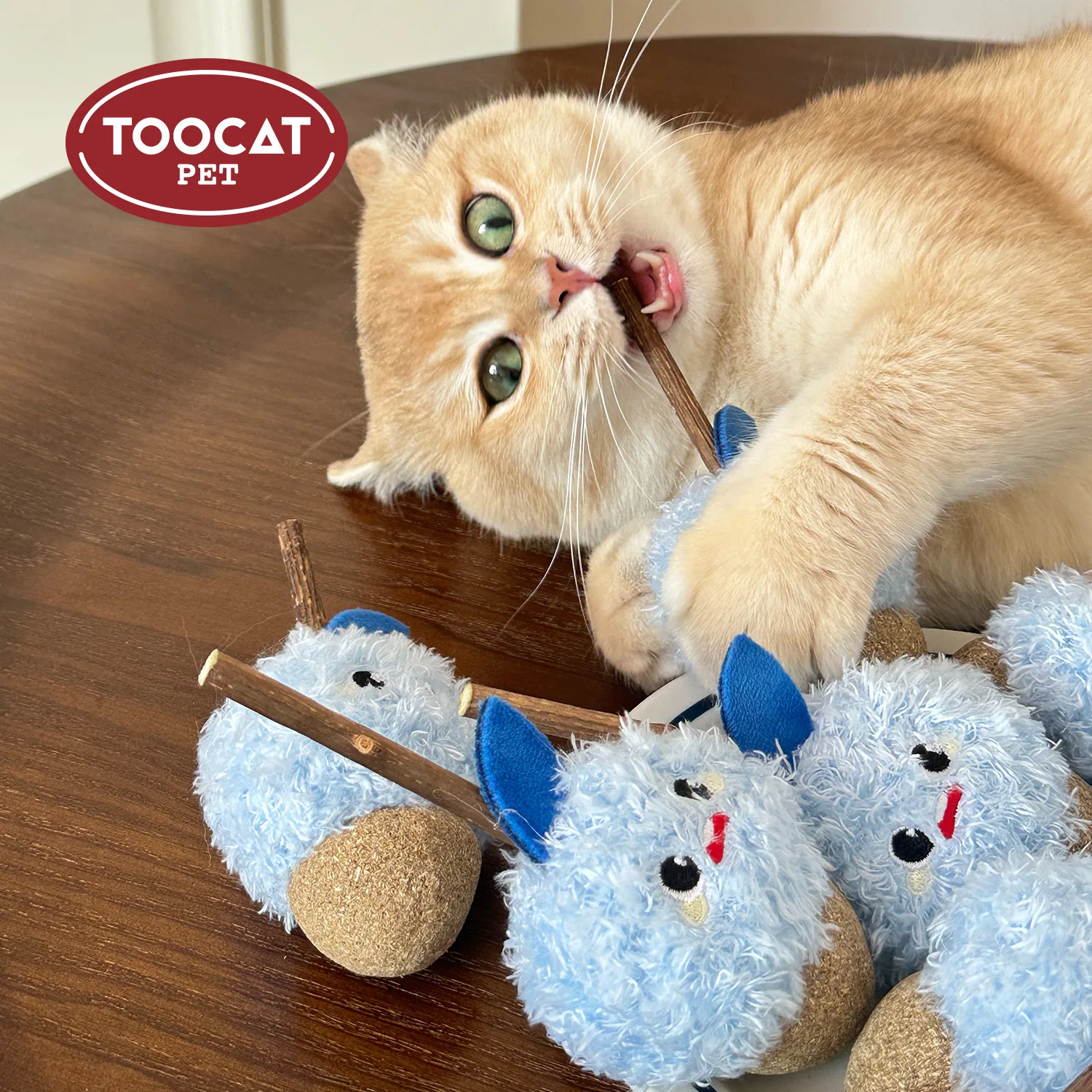 

Durable Catnip Chew Toys for Kittens Teething &Adult Cats Interactive Self-Play Boredom Relief Toy with Teaser Wand Pet Supplies