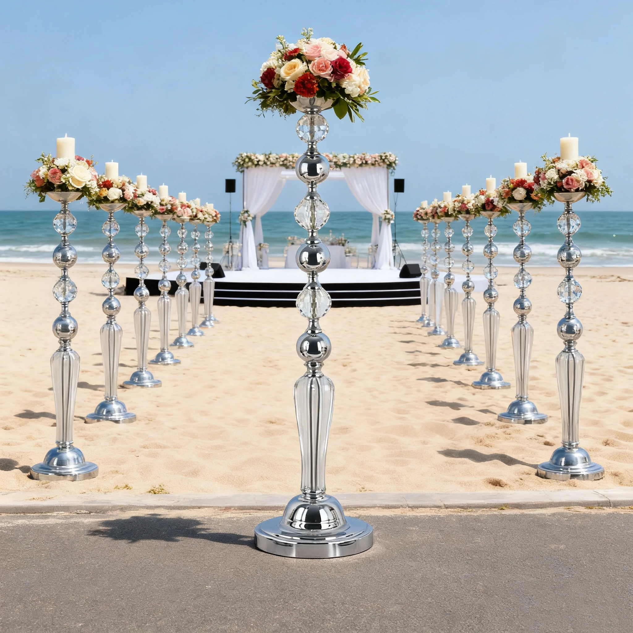 

10 шт., 51-110 см, высокая железная стойка для цветов f30 с акриловыми свадебными дорожными свинцовыми центральными частями, вазы для цветов для декора вечеринок ivy180