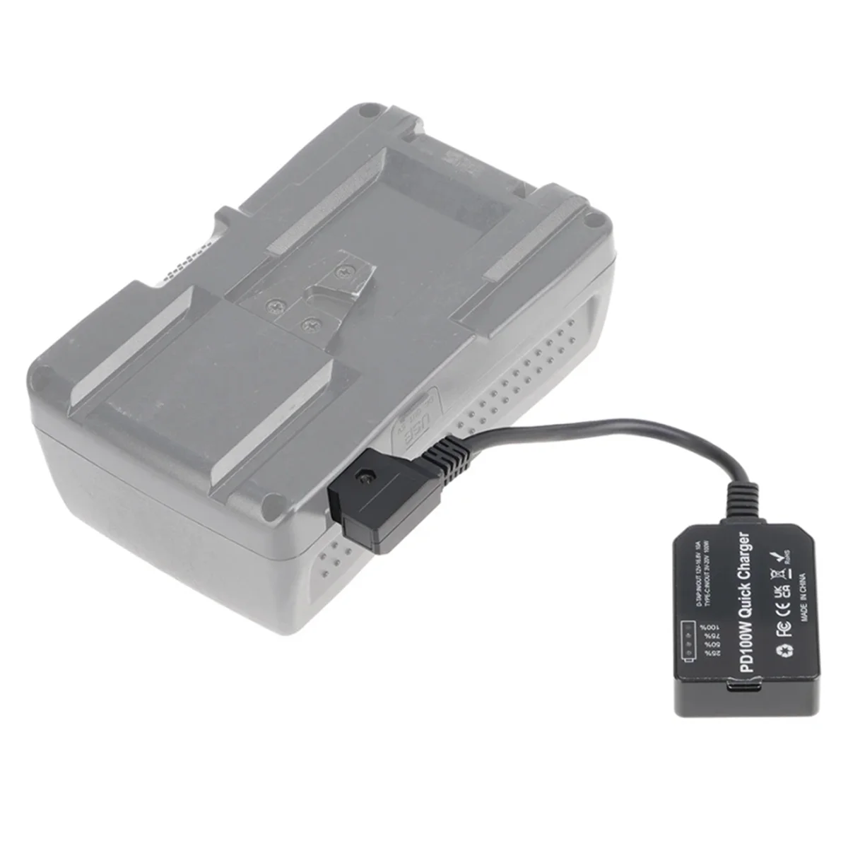 Bateria fictícias D-TAP V-Port para PD 100W Bidirecional Módulo de Carregamento e Descarga, Adaptador USB para Monitor e Câmera