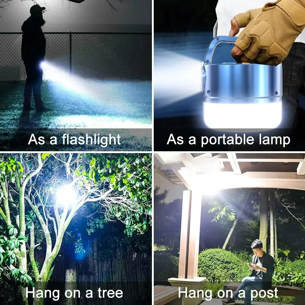 Solar Emergency Light,Portable Outdoor Camping Light,Hand-held Lamp,Power Bank,Ground Stall,Long Battery Life Display Lighting