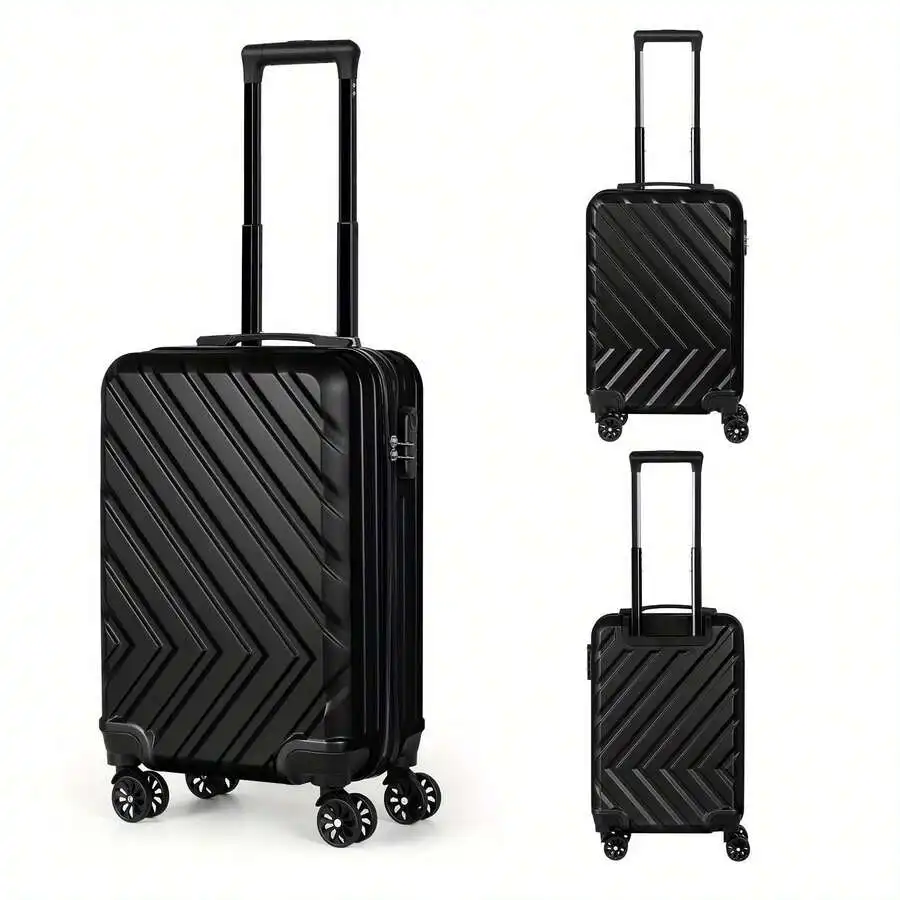 ABS Trolley Luggage 20 Inch. Black Family Suitcase. Spinner Wheels And Customs Lock. Suitable For Business Travel. Traveling. Trolley Suitcase Traveling Bags Suitcase Clothes Storage Cruise Essentials Travel Essentials Vacation Vacation Essentials