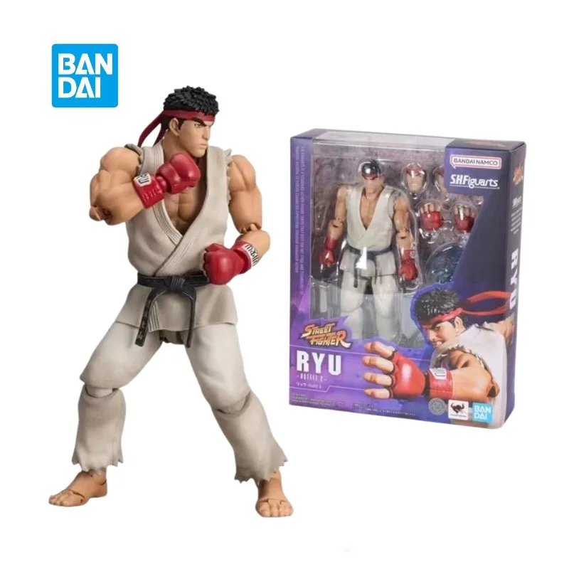 In Stock Original BANDAI SHF Street Fighter Ryu PVC Anime Figure Action Figures Collectible Ornaments Model Toys hoilday gifts