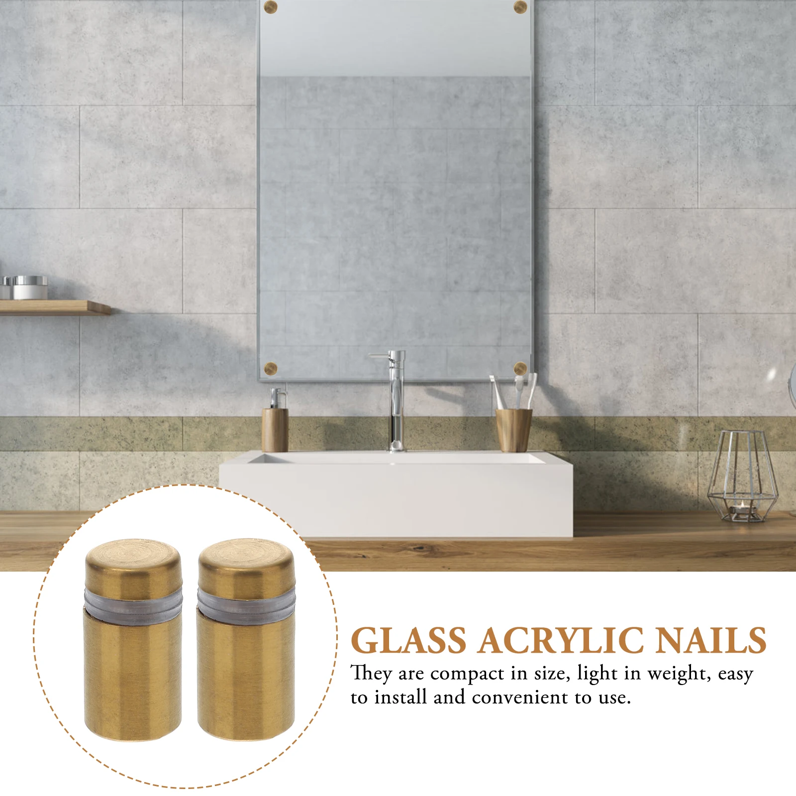 

8pcs Stainless Steel Advertising Nails For Glass Acrylic Signs Wall Mounts Display Fixtures Office Store Shop Decor