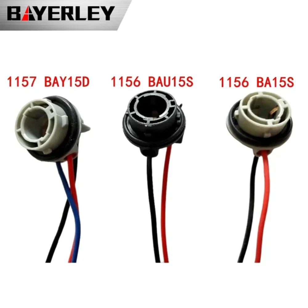 2PCS 1156 BA15S Adapter 1156 BAU15S Car Auto Led Bulb Socket Connector Pre-Wiring Plug Female Adaptor Holder for 1157 BAY15D