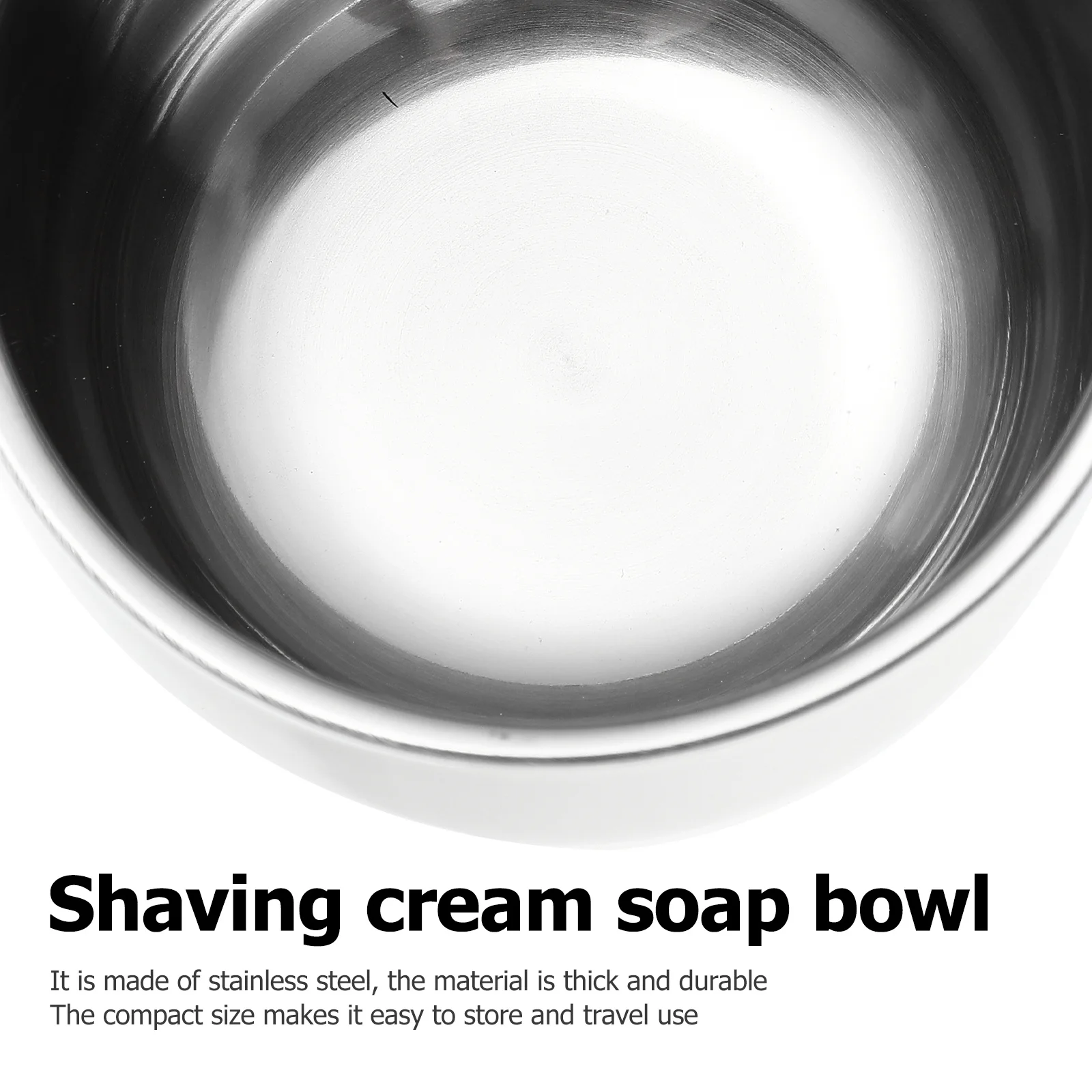 

2Pcs Shaving Soap Bowl for Men High-End Stainless Steel Bubbling Bowl Compact Size Easy Storage Barber Shaving Tool Set