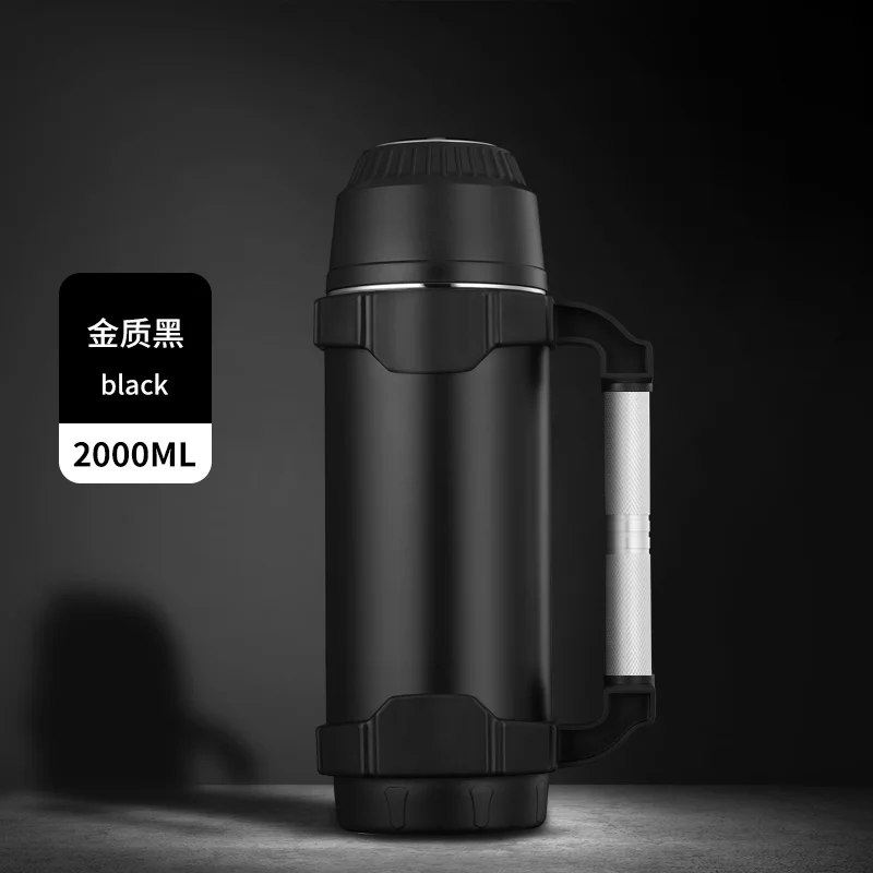 2L Stainless Steel Vacuum Flasks With Handle Outdoor Portable Thermos Bottle Keep Cold And Hot Coffee Tea Cup Leak Proof