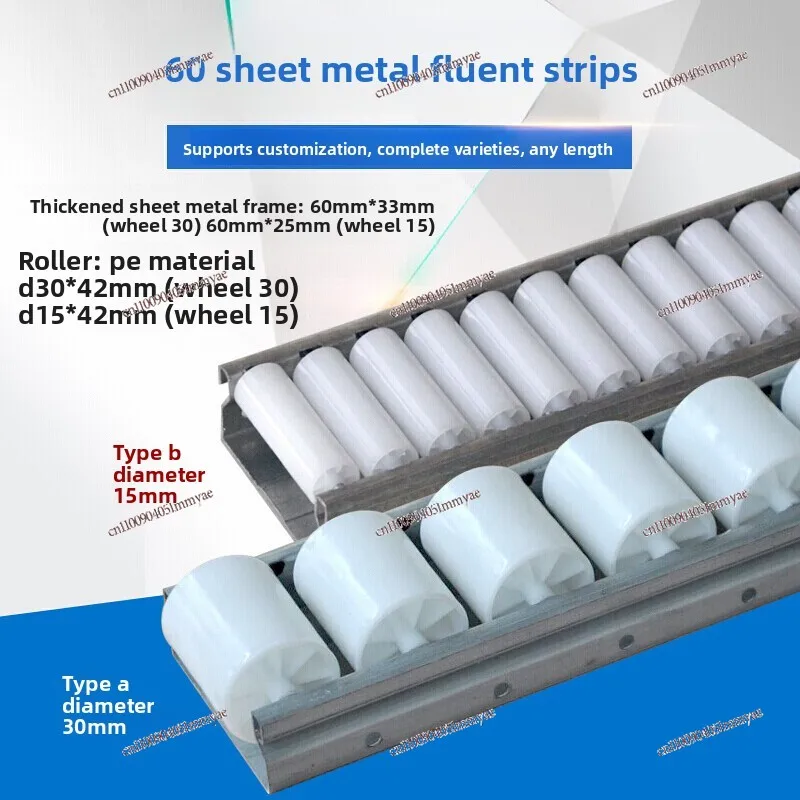 60 Reinforced Sheet Metal Fluent Strip Slide Rail Shelf Pulley