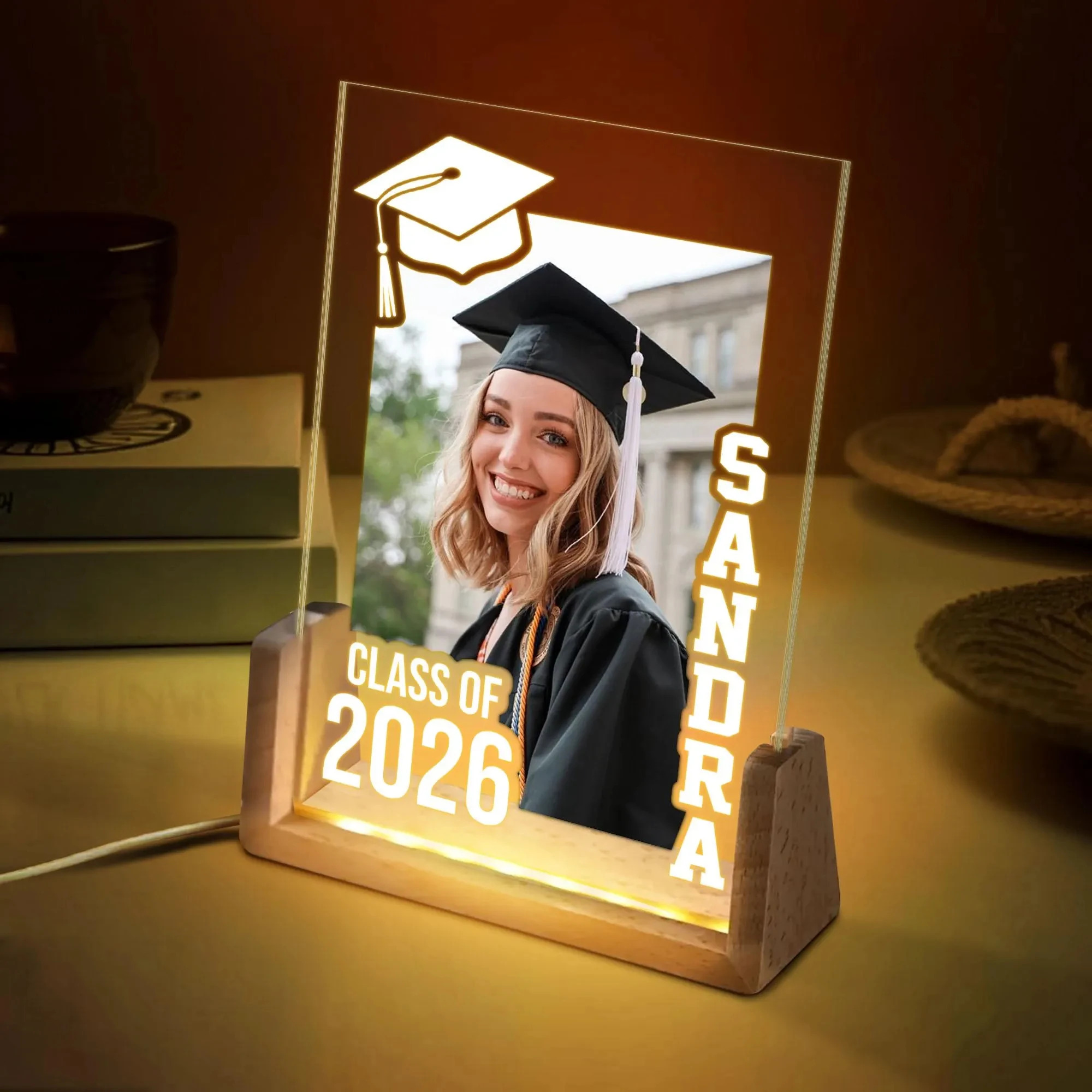 Personalized Graduation Night Light 2026 Custom Photo Name Decor Desk Graduation Gift for High School College Graduate Keepsake