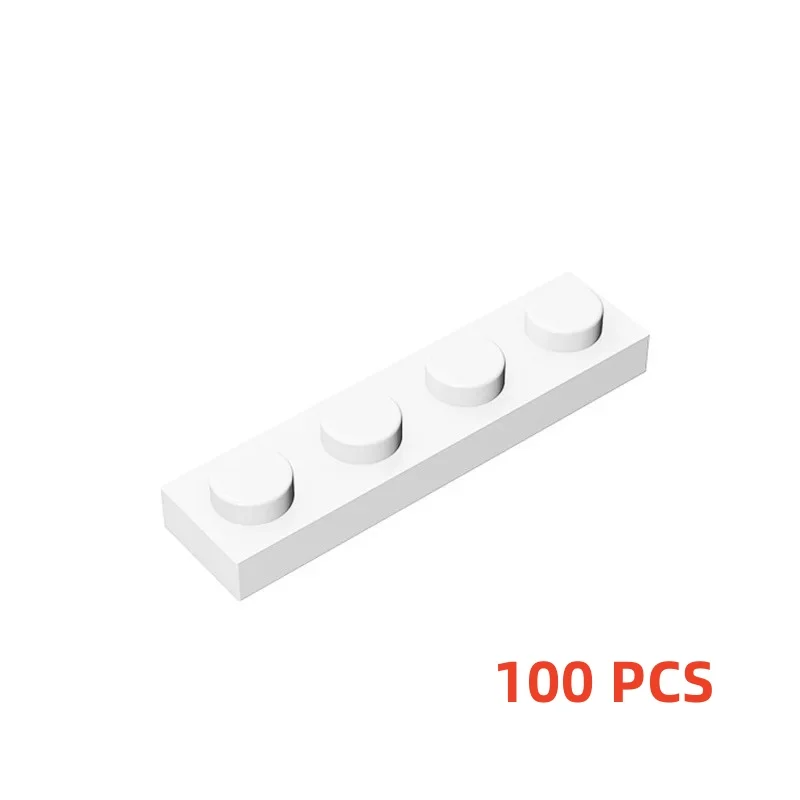 100Pcs/lot Buildings Blocks 3710 Plate 1x4 Bricks DIY Assmble Collections Bulk Modular GBC Toy For High-Tech MOC Set