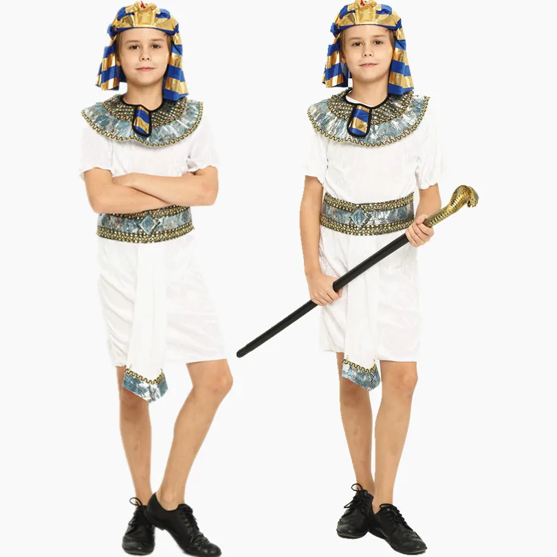 ชุดคอสเพลย์เด็ก ราชินีอียิปต์โบราณ เจ้าชายโรมัน ชุดแฟนซีเด็กชายเด็กหญิง ชุดเล่นบทบาทสมมติในสไตล์อียิปต์โบราณ