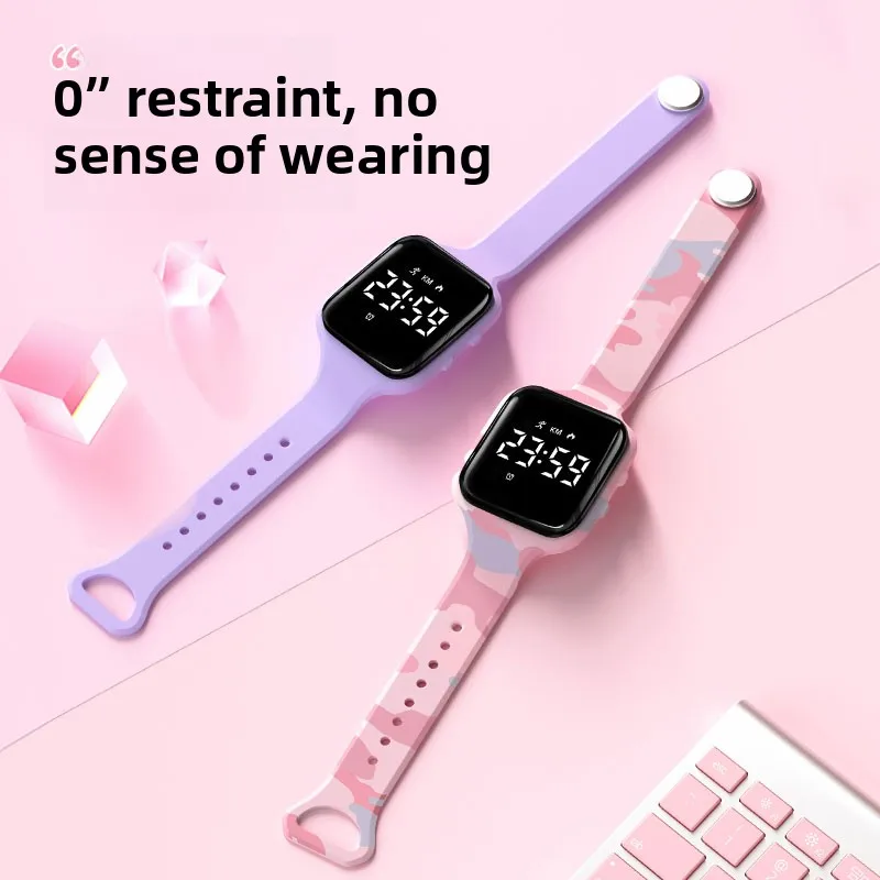 Women Swimming Waterproof 50M Watch Silent Vibration Alarm Smart Bracelet Pedometer Fitness Night Running Luminous Simple Unisex
