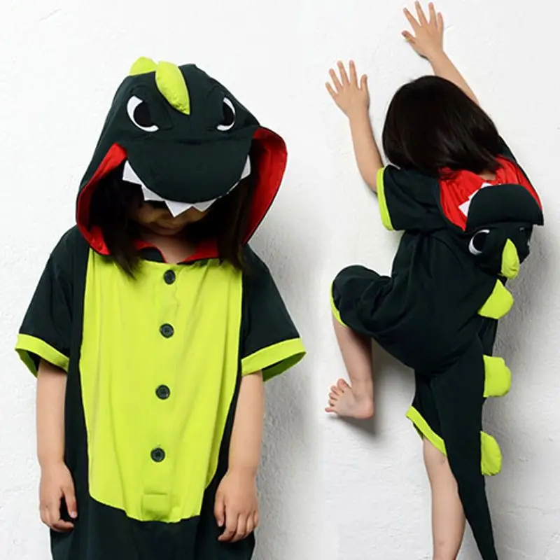 

New Children's Short Sleeve Dinosaur Costume Halloween Animal Performance Costume Kindergarten Activity Performance Parent Child