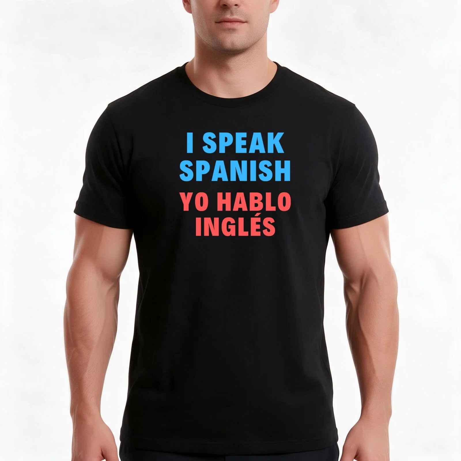 Bilingual English Spanish - I Speak Spanish Yo Hablo Ingles T-Shirt, Summer Casual Cotton Tee, Oversized Streetwear Tops