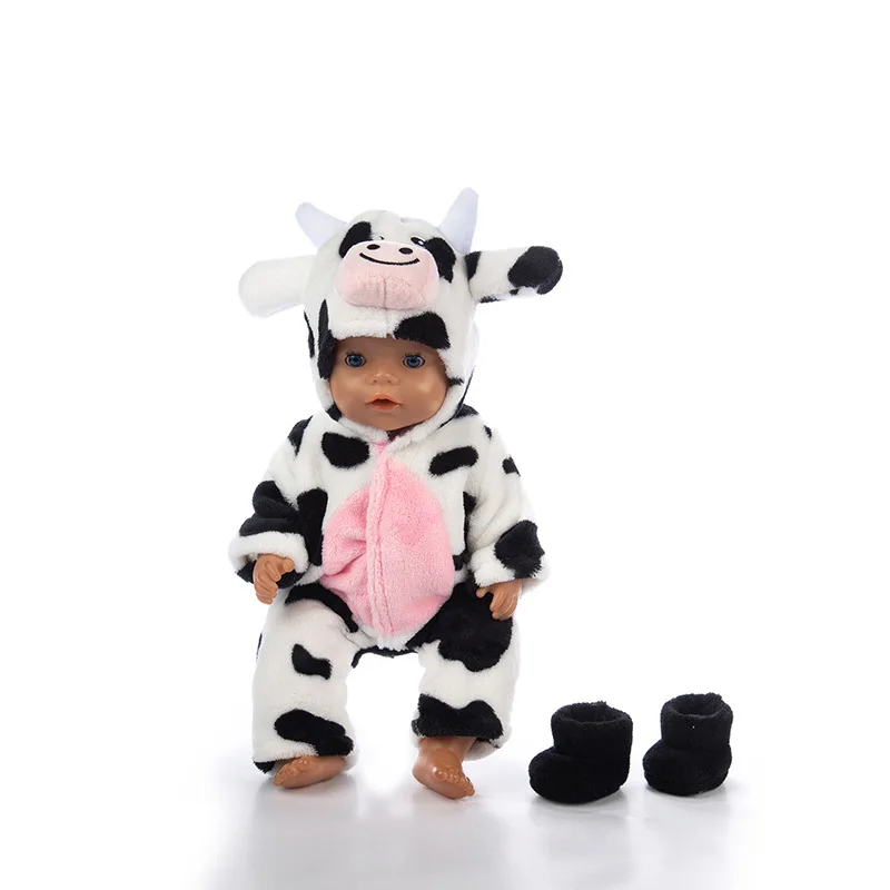 Novo animal roupas de pelúcia terno apto para 43cm nascido boneca 17 Polegada acessórios boneca reborn