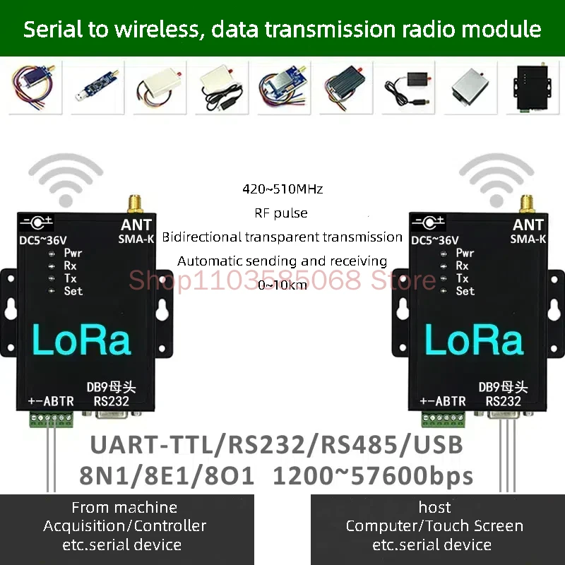 

Беспроводной радиомодуль для передачи данных LoRa с последовательным портом TTL на большие расстояния | RS232 | 485 | Прозрачная передача 0 ~ 10 км