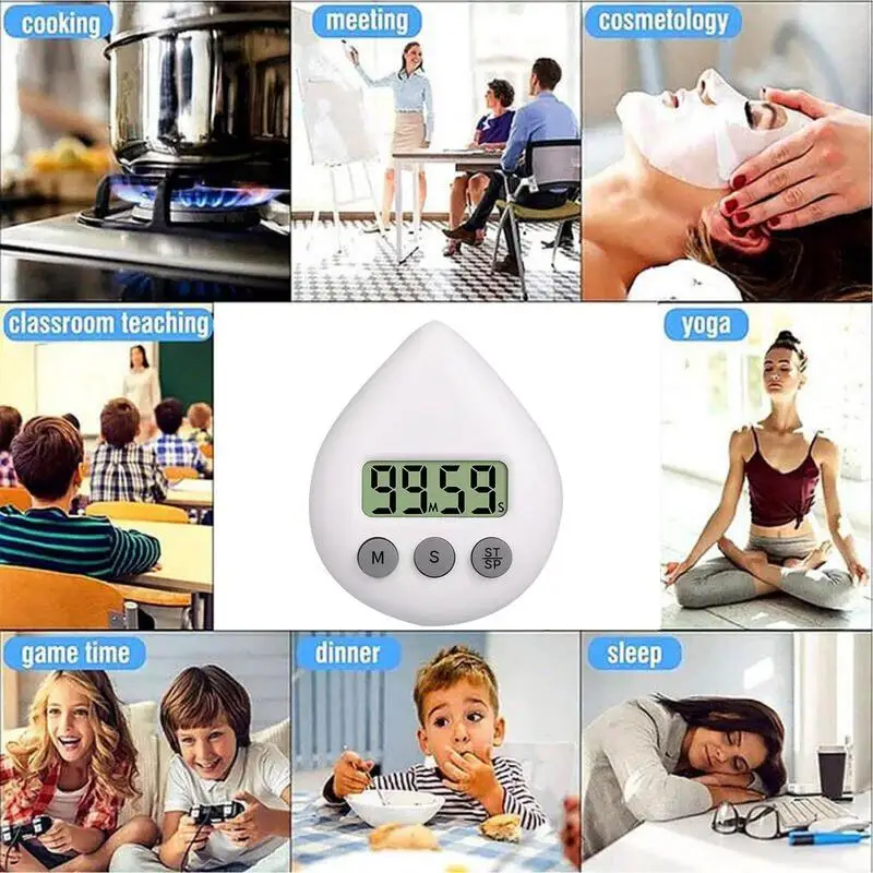 Digital Timer Waterproof Count Up Timer Suction Cup Timer With LCD Display For Classroom Shower Study Working Kitchen Cooking