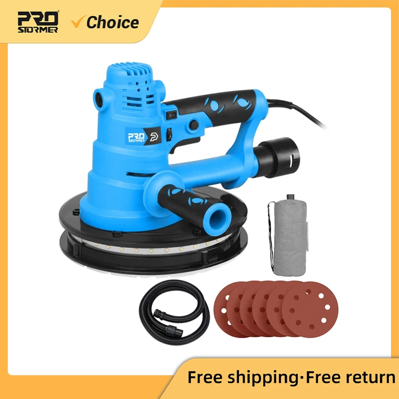 750W Drywall Sander 230V Wall Polishing Machine Grinding Portable Led Light Wall Putty Polisher Machine By PROSTORMER