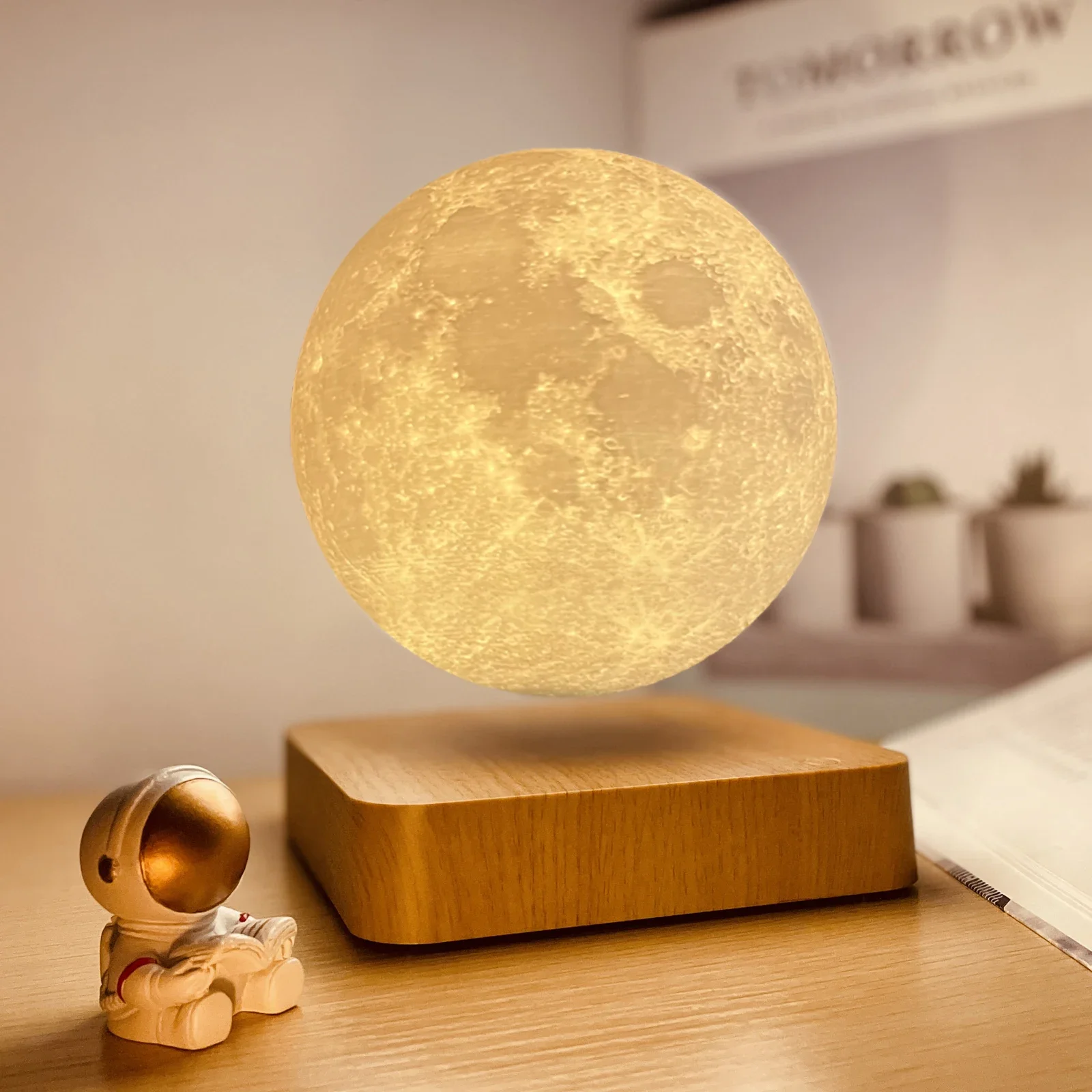 

Home Decor Levitating Moon Magnetic Levitation Lamp LED 3D Printed Luna Night Light