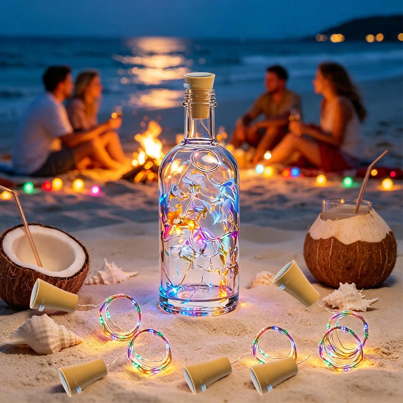 Wine Bottle Lights With Cork 6 Pieces LED Waterproof Decoration Fairy Cork String Lights For Dining Table Garden Path Home