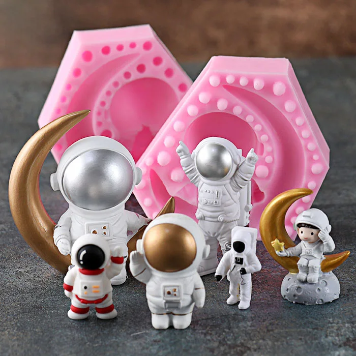 

Space 3d Astronaut Silicone Mold Baking Tool Fondant Cake Chocolate Mould Cake Decoration Accessories Craft Plaster Resin Mold