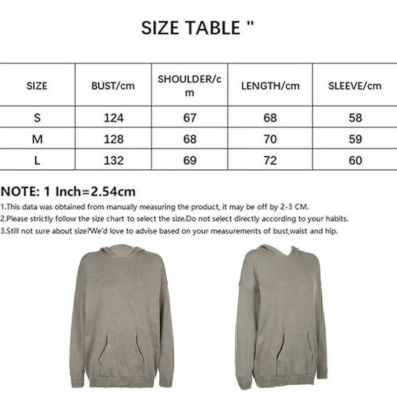 S Embossing Knitting Hoodies Dropped Shoulder Design Knit Hoodie Soft Graphic Hoodies Warm Hooded Sweater for Girls Women Teens