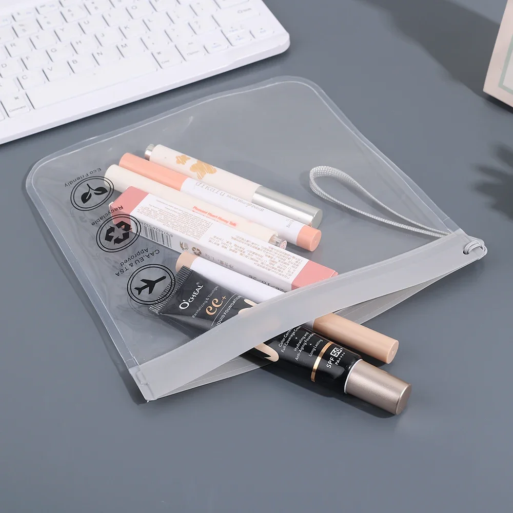 1 Stück Transparente Toilettentasche, Tragbare Reise-Essentials, Flugtaugliche Make-up-Flüssigkeitsbehälter, Auslaufsichere, Wiederverschließbare EVA-Kosmetiktasche – Detail 5