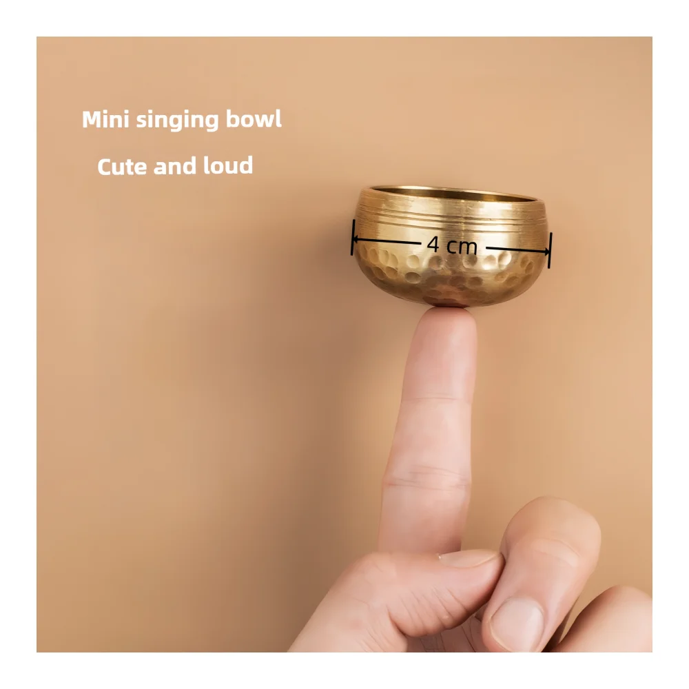 JELO B-2 Nepal 4cm Pequeno Bonito Buda Gong & Cymbals Carry-On Sanskrit Sound Pot para Yoga Meditação Mini Gong & Cymbals