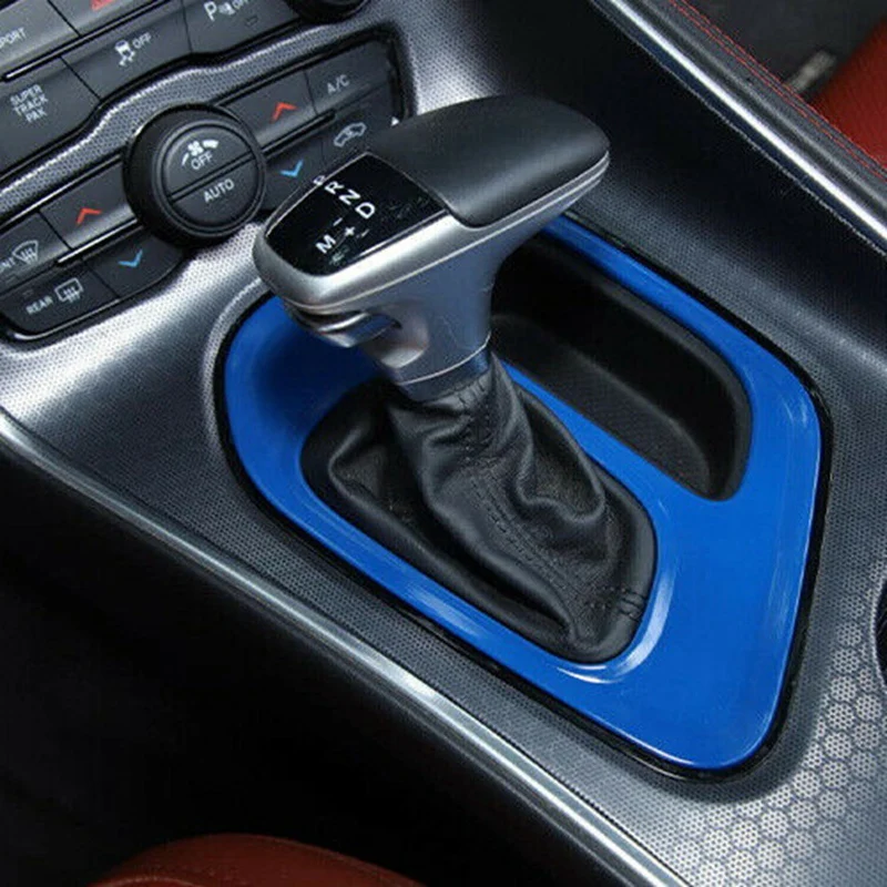 Shift Panel Shift Knob Headlight Switch Button Cover For Dodge Challenger 2015-2020 Blue