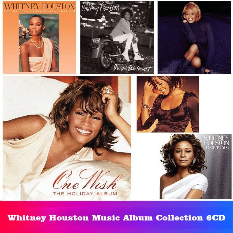 

Whitney Houston 6CD Music Album Collection, CD Only No Cover, Lossless Sound Quality, Pop R&B Soul Music CD