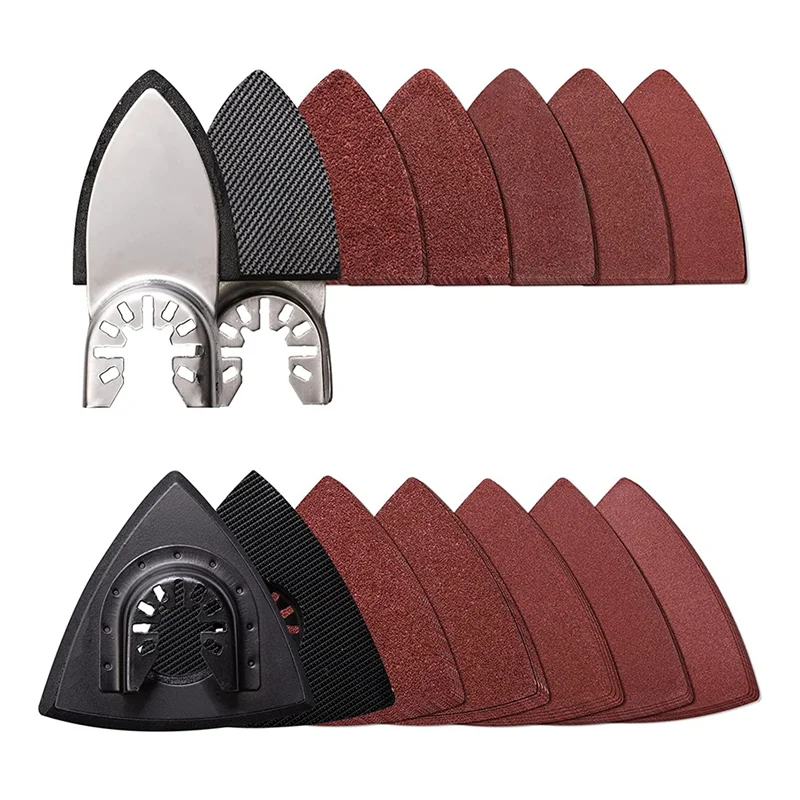 104Pcs Oscillating Tool Detail Sanding Pads, 2Pcs Triangle Sanding Pads and 2Pcs Finger Sanding Pad, 100Pcs Sandpaper