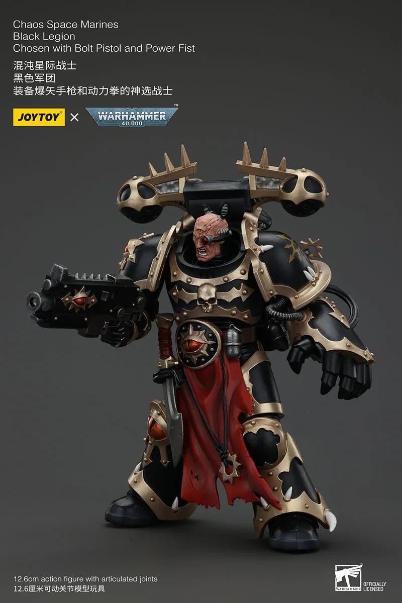 JOYTOY Warhammer 40K 1/18 الفوضى مشاة البحرية الفضائية الفيلق الأسود المختار عمل الشكل الجندي العسكري تمثال نموذج لعبة قابلة للجمع