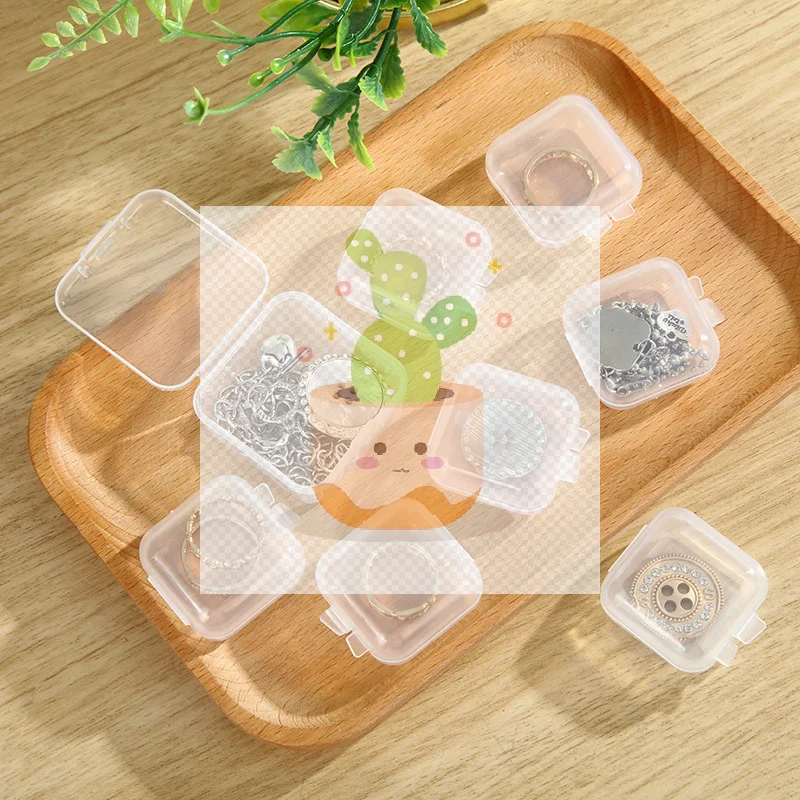 صندوق تخزين PP حاوية بلاستيكية شفافة صغيرة صندوق تعبئة مستطيل مربع للعناصر الصغيرة لخرز المجوهرات #1