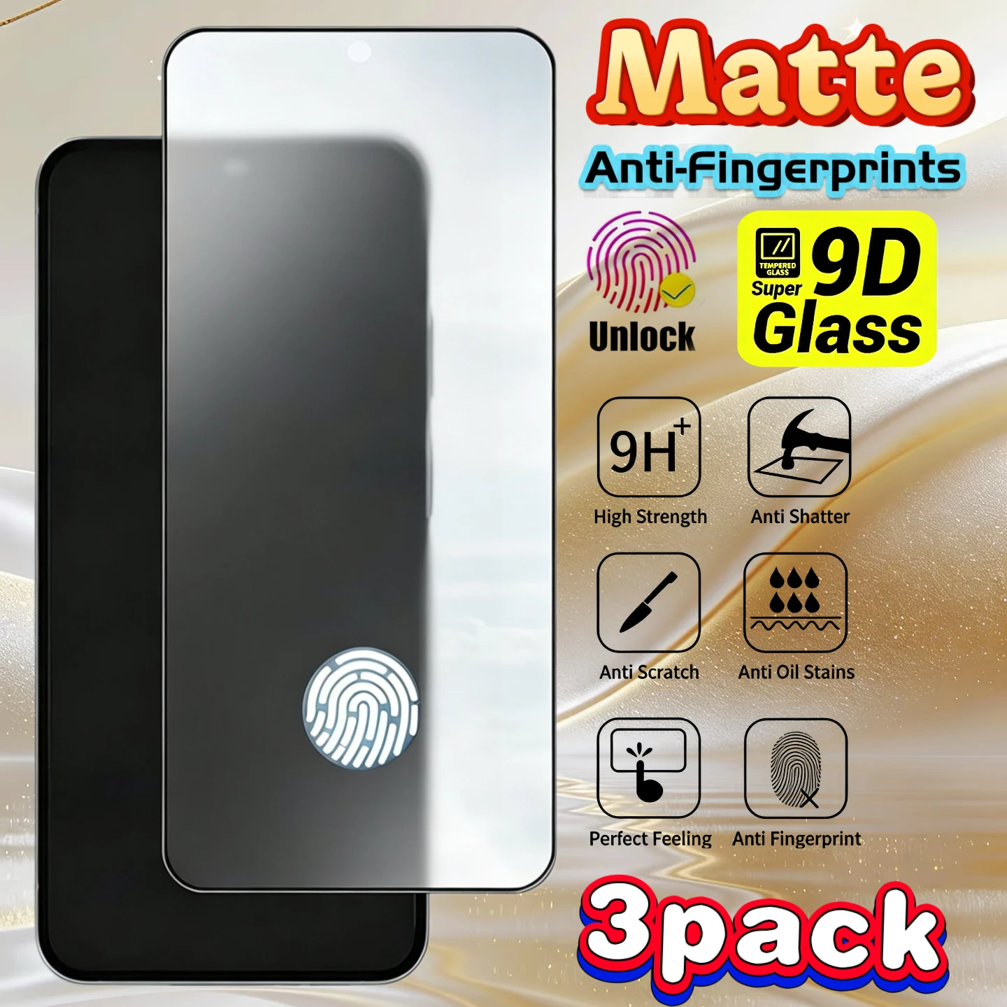 3er-Pack hochauflösender, mattierter Displayschutz aus gehärtetem Glas, geeignet für Samsung Galaxy S26 Ultra/S26+/S26/S25Ultra/S25/S25+/S24Ultra/S24+/S24/S23+/S23/S22+/S22, 9H Härtegrad,