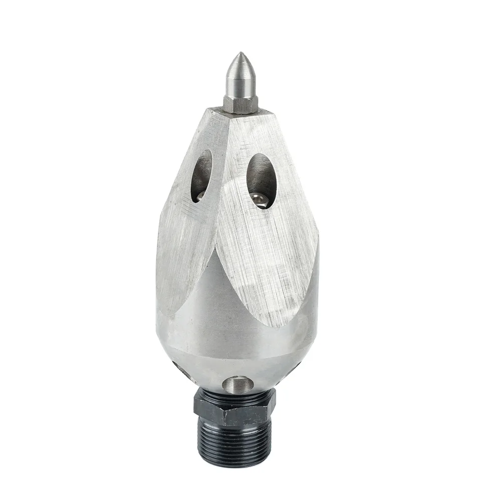 1 Inch Stainless Steel Ceramic Core Sewer Nozzle Large Flow Direct Spray at 215L/min Puncture for 1/4 3/8 Sewer Cleaning