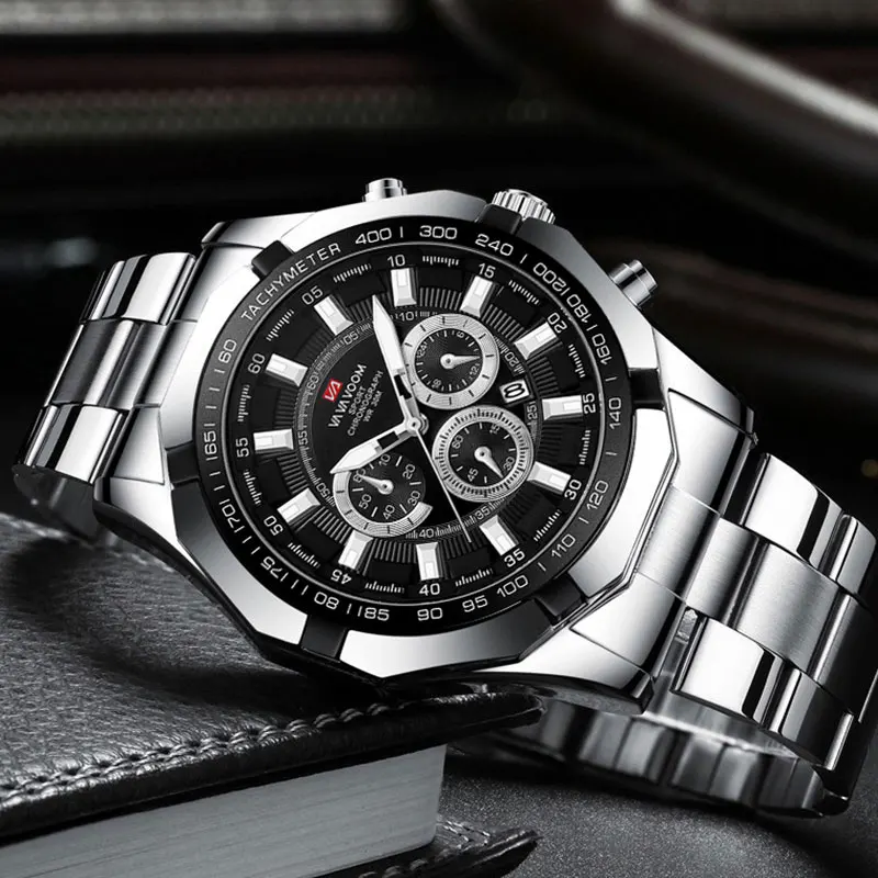 Fashion Men Watch Business Style Pagani Design Stainless Steel Strap Calendar Dial Quartz Movement Wrisrwatch Relogio Masculino