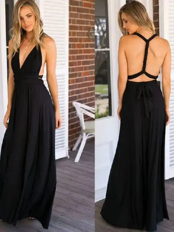 Seksowna Sukienka Maxi Boho z Wieloma Sposobami Noszenia, Czerwona Sukienka Bandage na Imprezę, Sukienka Druhny, Sukienka Infinity Robe Longue Femme