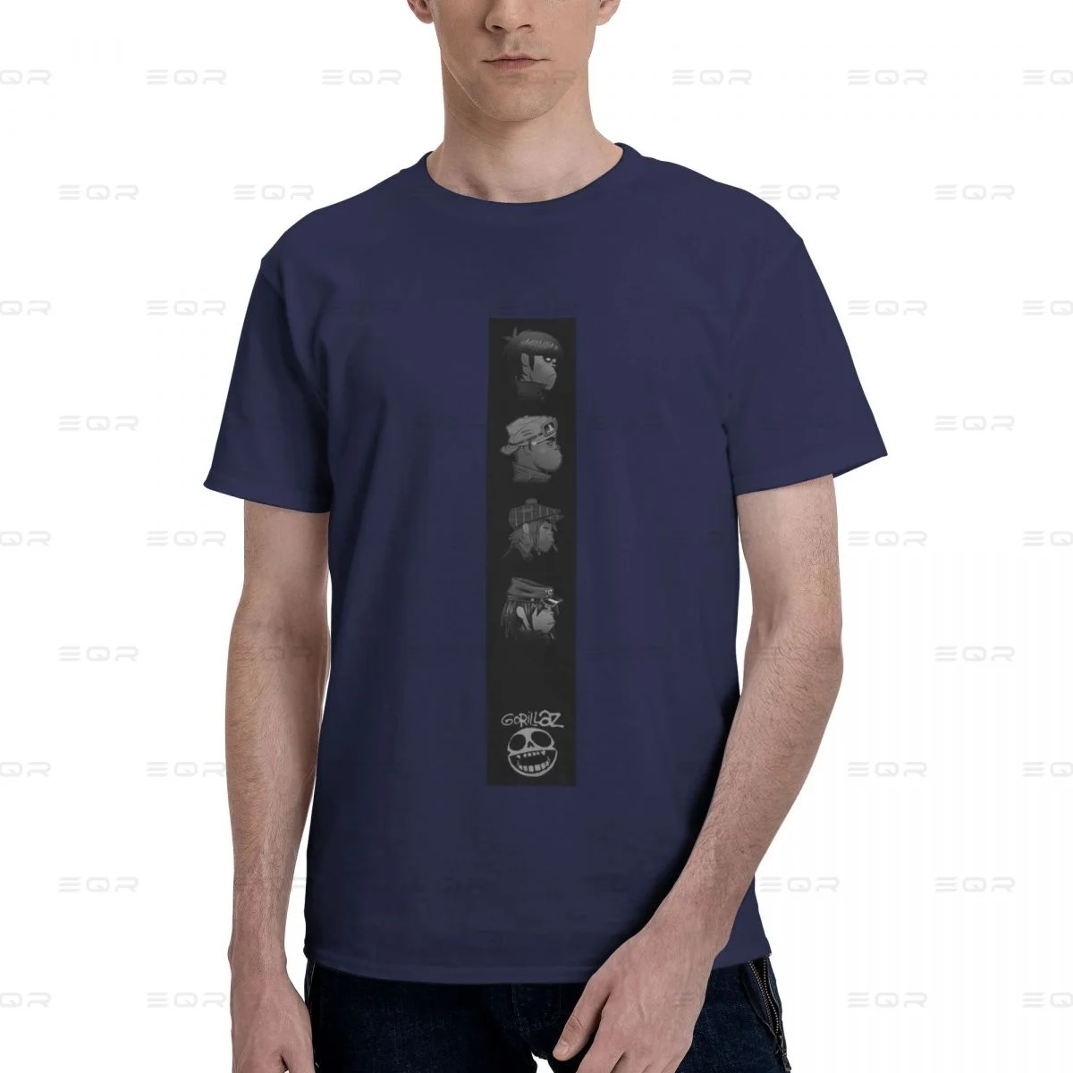 

Cool Music Band Gorillaz Skateboard 7 Men's round neck T-shirt,ins style,Novelty all the year round Gift