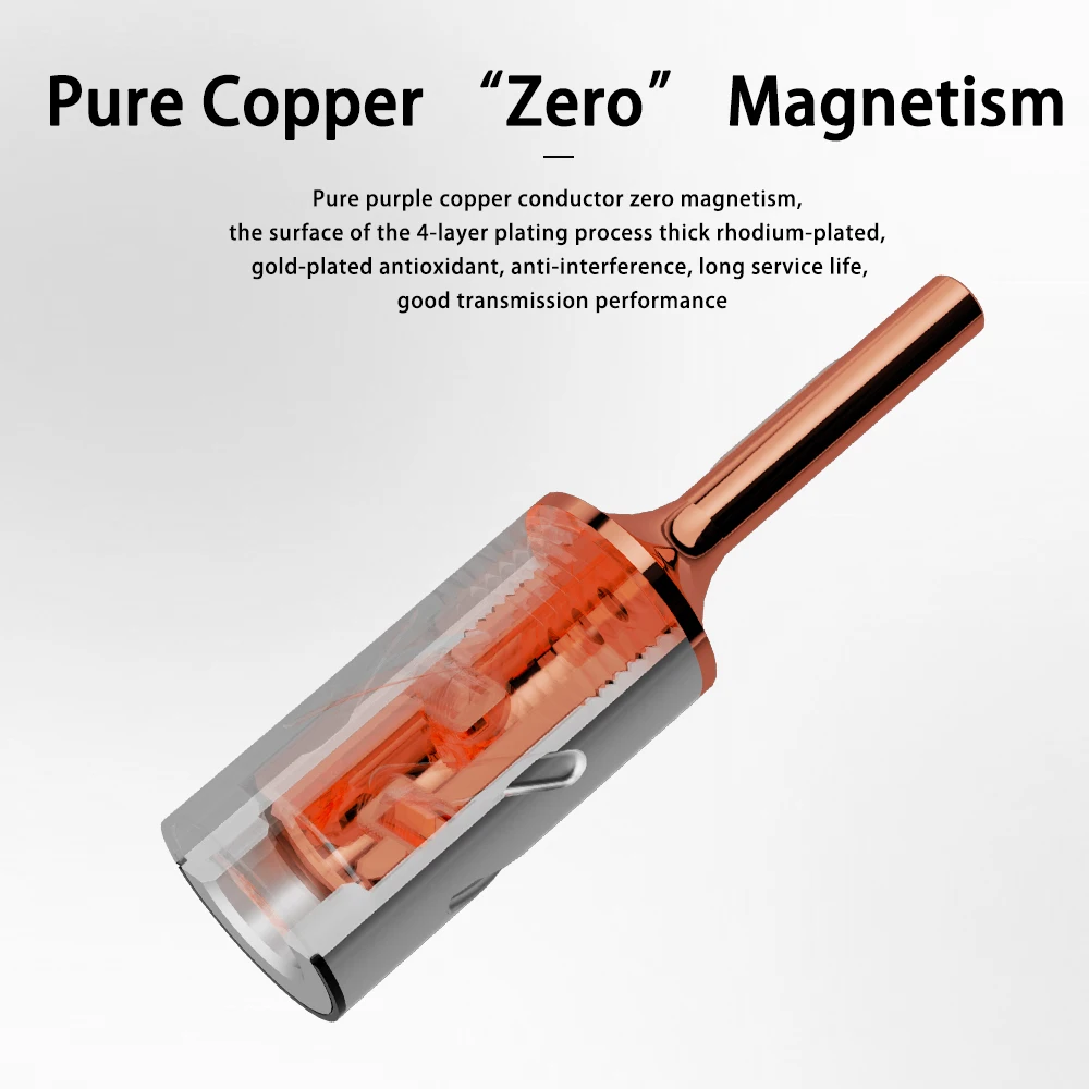Monosaudio Pure Copper Banana Connector B801 24K Gold Plated/Rhodium Plated Banana Plug for Speaker Cable
