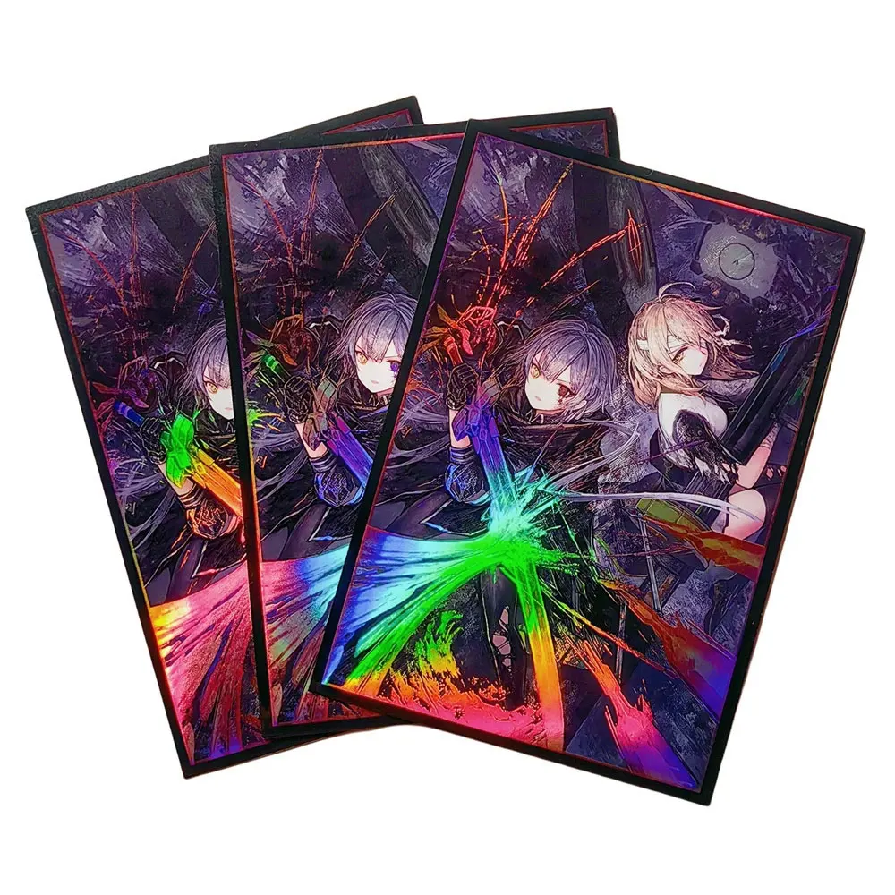 63x90cm 50PCS Holographic Flashing Top Loaders Trading Card Sleeves Deck Protector for YuGiOh/Japanese Sized Cards