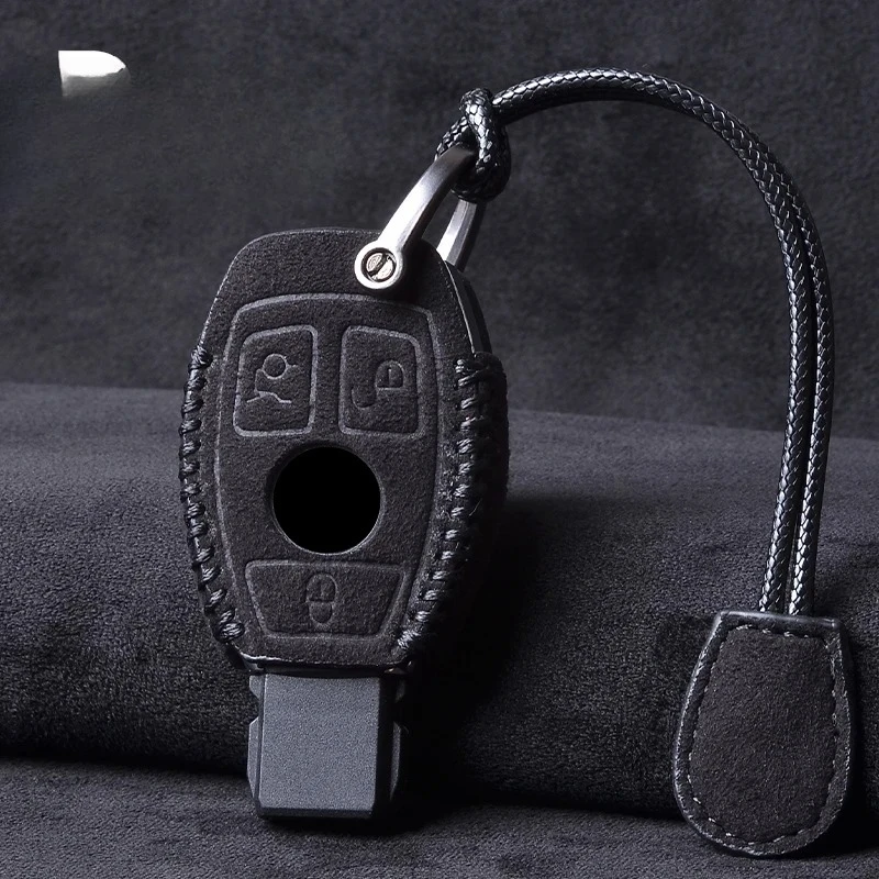 

Кожаный чехол-брелок для ключей от автомобиля для Mercedes Benz CLS CLA GL R SLK AMG A B C S Class, держатель для дистанционного управления, автомобильные аксессуары
