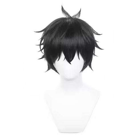 Anime Cosplay Wig for Game Honkai Star Rail Dan Heng Cosplay Wig Black Short Hair Wigs for Boys and Men