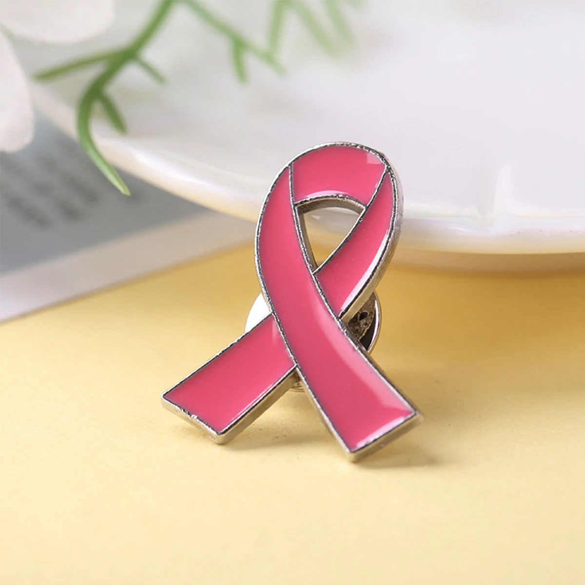 10PCS Breast Cancer Prevention Enamel Pin Brooch for Doctor Pink Ribbon Lapel Lanyard Bag Coat Badge Accessories for Women Men