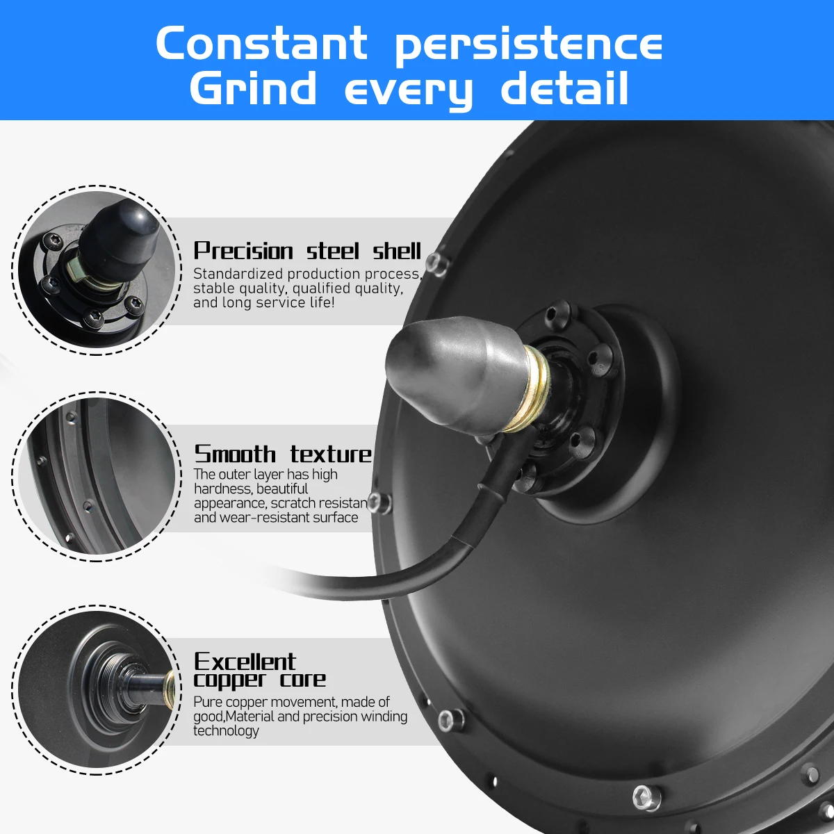 Silnik piasty ebike 72V 3000W – 72V 5000W Hub Motor Kit recenzja i cena