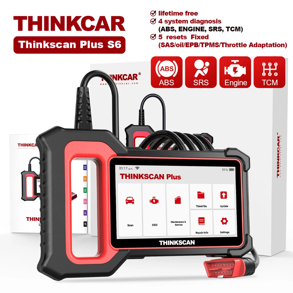 

THINKCAR THINKSCAN Plus S6/S7 OBD2 Diagnostic Tool Auto Code Reader OBD 2 Automotive Scanner Free Update